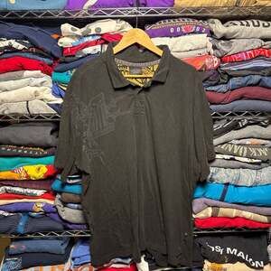 Harley-Davidson Black Graphic Polo Shirt Skull #1 Logo Size 2XL
